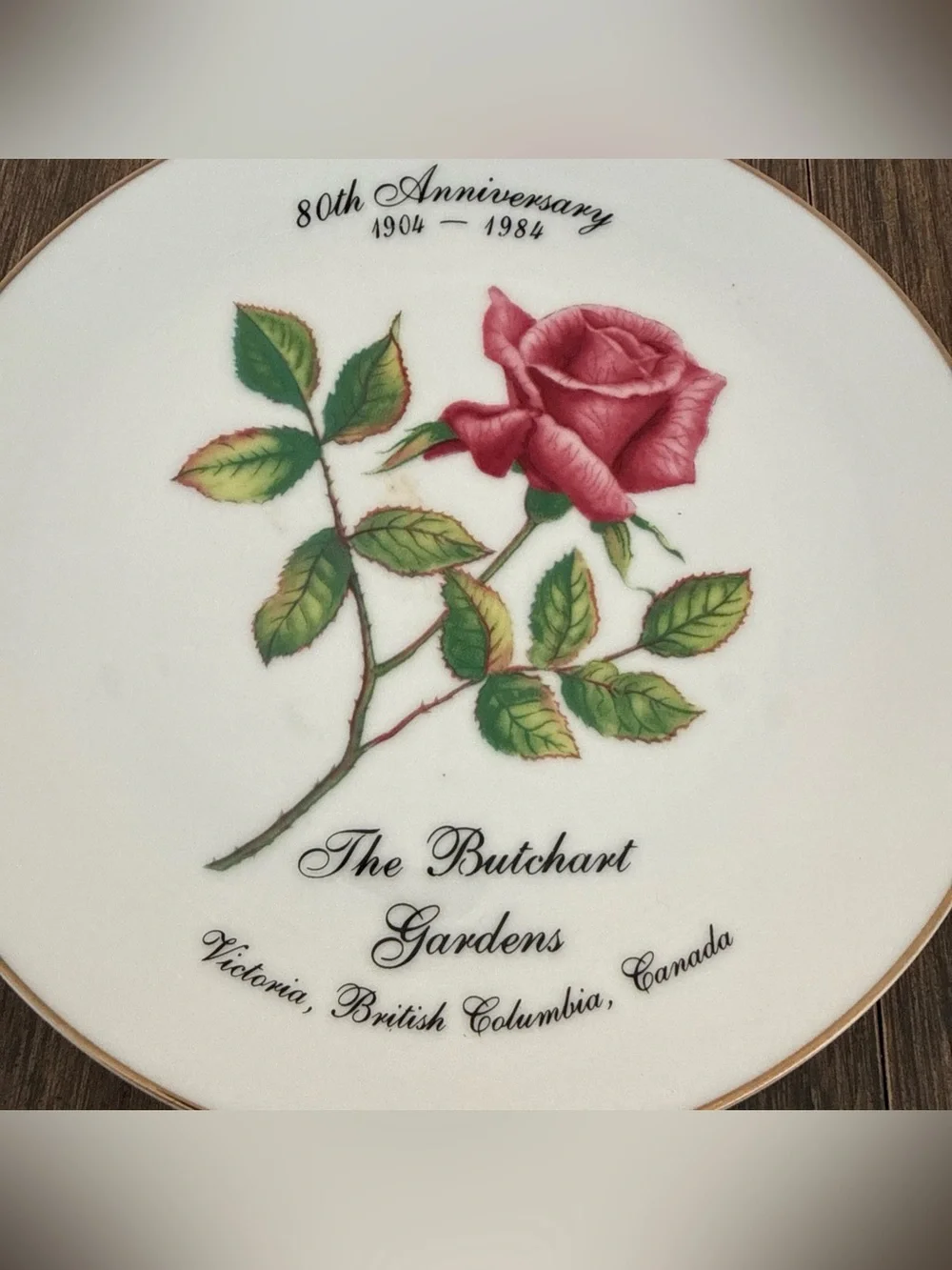 Butchart Garden Victoria British Columbia Canada 80 Anniversary 1904-1984 Plate